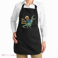 Not Today Satan Jesus Riding Dinosaur T Rex Funny Sarcastic Apron thumb 2