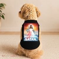 Not Today Satan Jesus Christ Christian Christianity Catholic Doggie Tank thumb 2