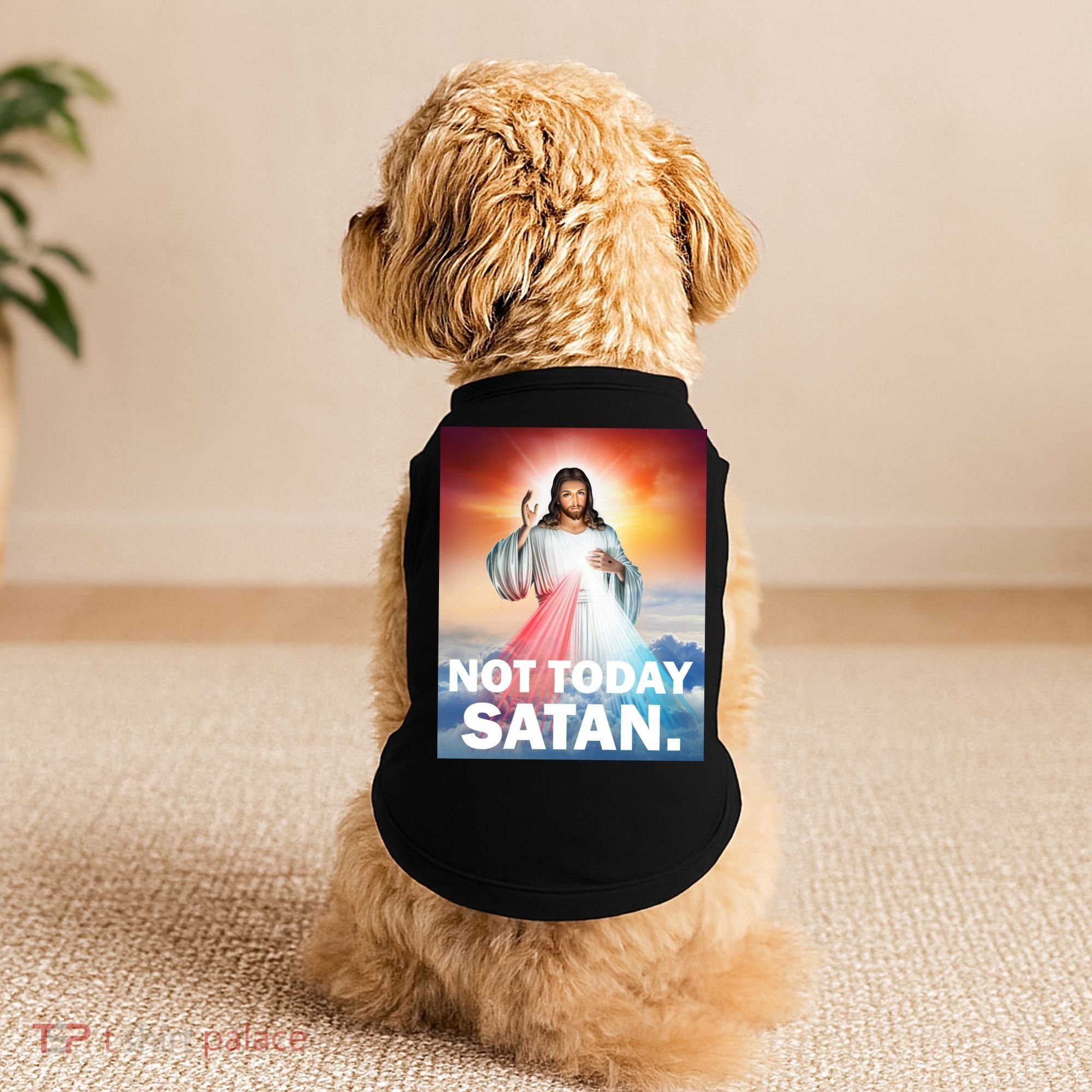 Not Today Satan Jesus Christ Christian Christianity Catholic Doggie Tank