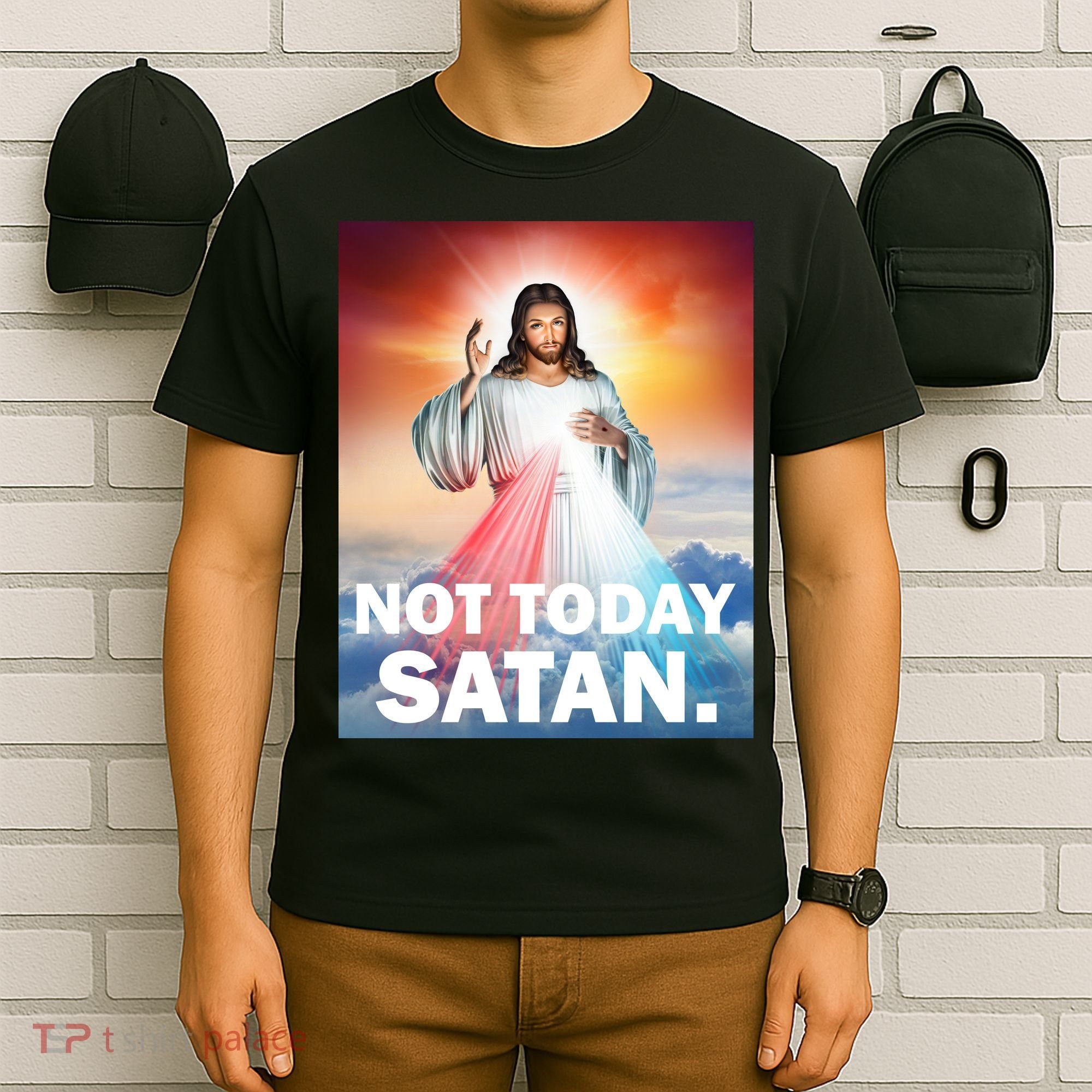 Not Today Satan Jesus Christ Christian Christianity Catholic T-Shirt