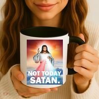 Not Today Satan Jesus Christ Christian Christianity Catholic Coffee Mug thumb 3