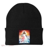 Not Today Satan Jesus Christ Christian Christianity Catholic Beanie thumb 0