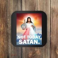 Not Today Satan Jesus Christ Christian Christianity Catholic Coaster thumb 0