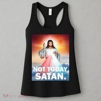 Not Today Satan Jesus Christ Christian Christianity Catholic Women's Tank Top thumb 3