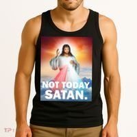 Not Today Satan Jesus Christ Christian Christianity Catholic Tank Top thumb 3