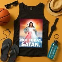 Not Today Satan Jesus Christ Christian Christianity Catholic Tank Top thumb 4