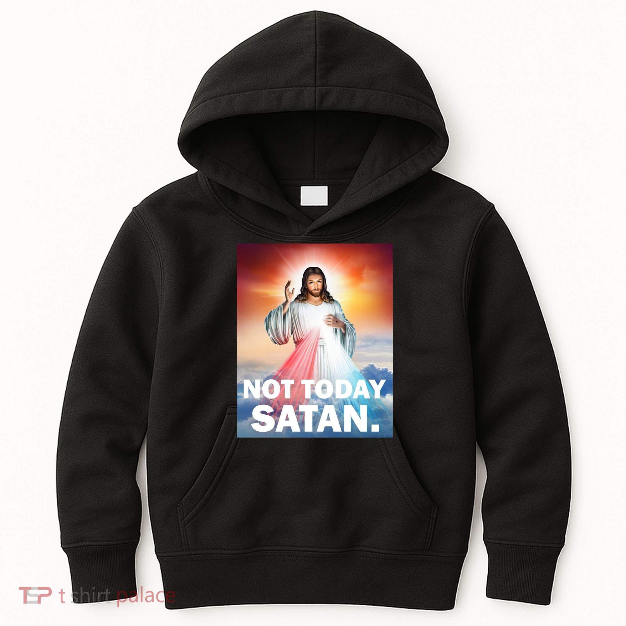 Not Today Satan Jesus Christ Christian Christianity Catholic Kids Hoodie