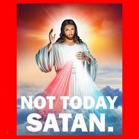 Not Today Satan Jesus Christ Christian Christianity Catholic Santa Hat thumb 1