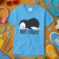 Not Today Seabird Funny Cute Kids T-Shirt thumb 3
