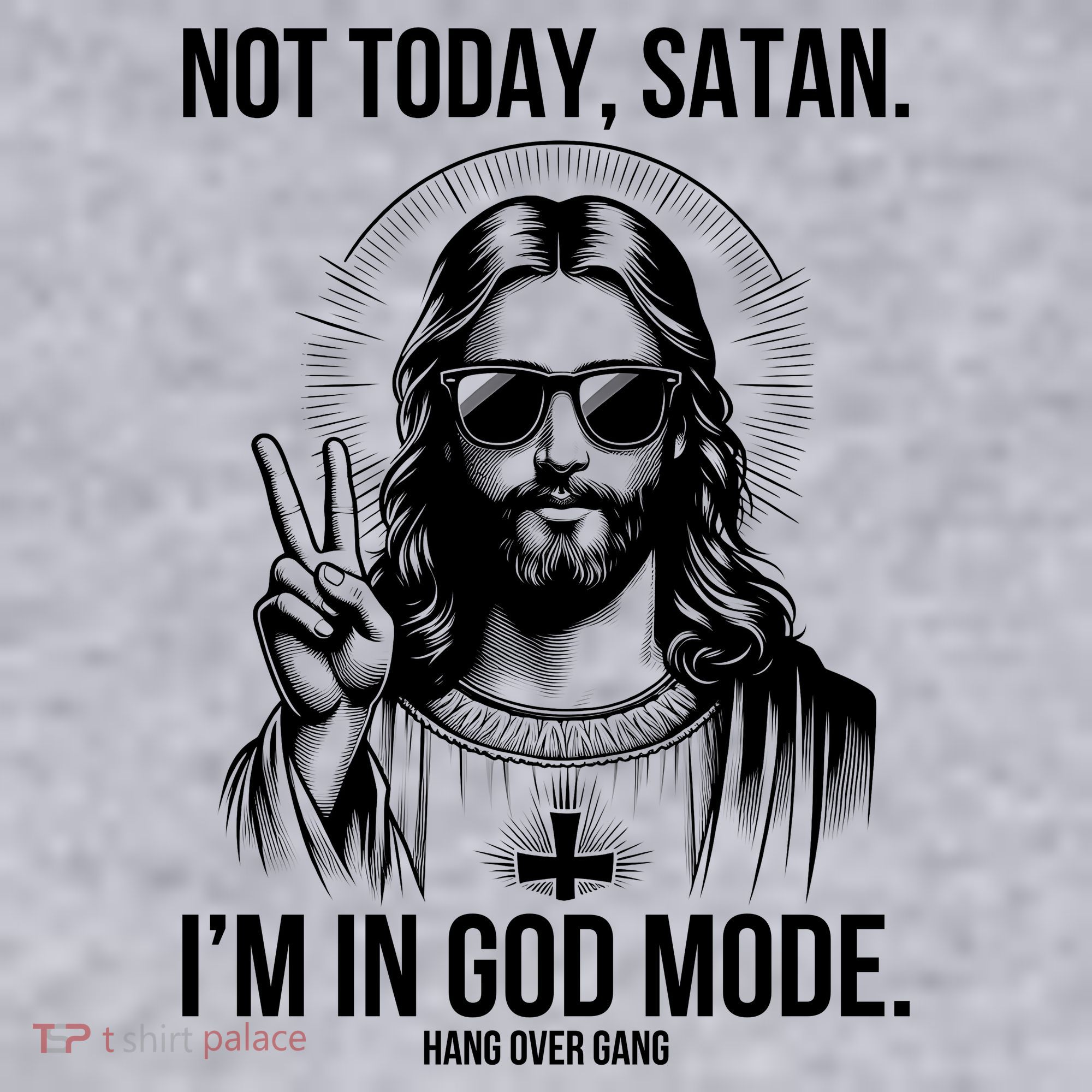 Not Today Satan I’M In God Mode Funny Jesus Meme Women's Sweatshirt