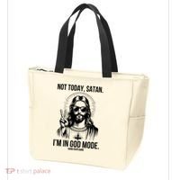 Not Today Satan I’M In God Mode Funny Jesus Meme Tote Bag thumb 3