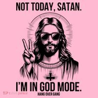 Not Today Satan I’M In God Mode Funny Jesus Meme Coaster thumb 2
