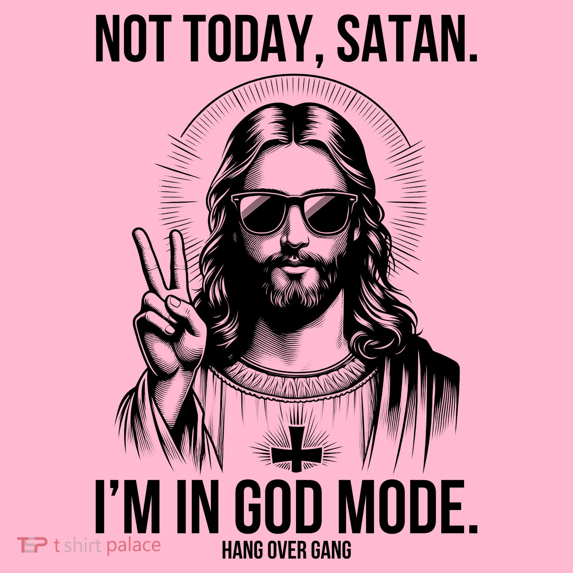 Not Today Satan I’M In God Mode Funny Jesus Meme Coaster