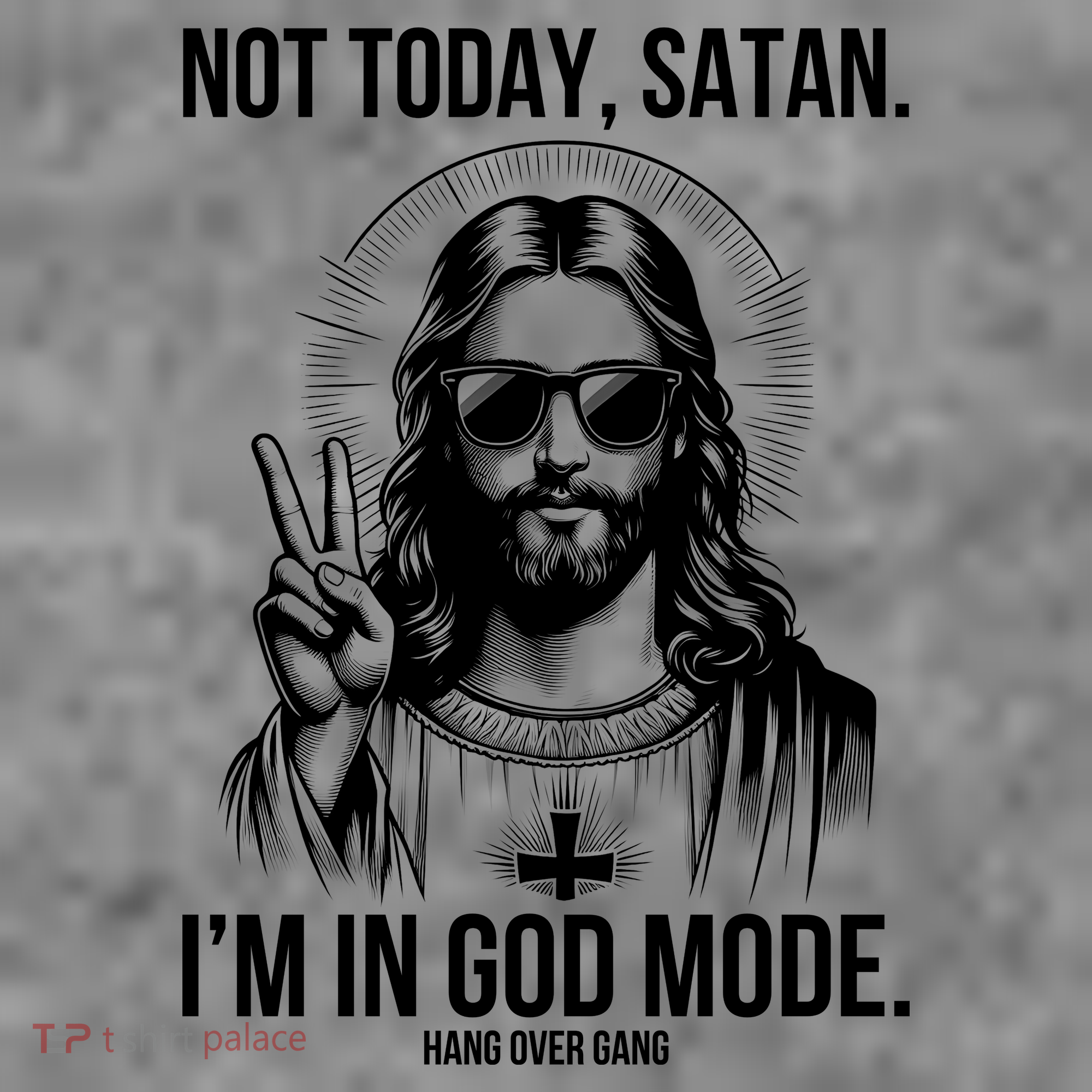 Not Today Satan I’M In God Mode Funny Jesus Meme Toddler Hoodie