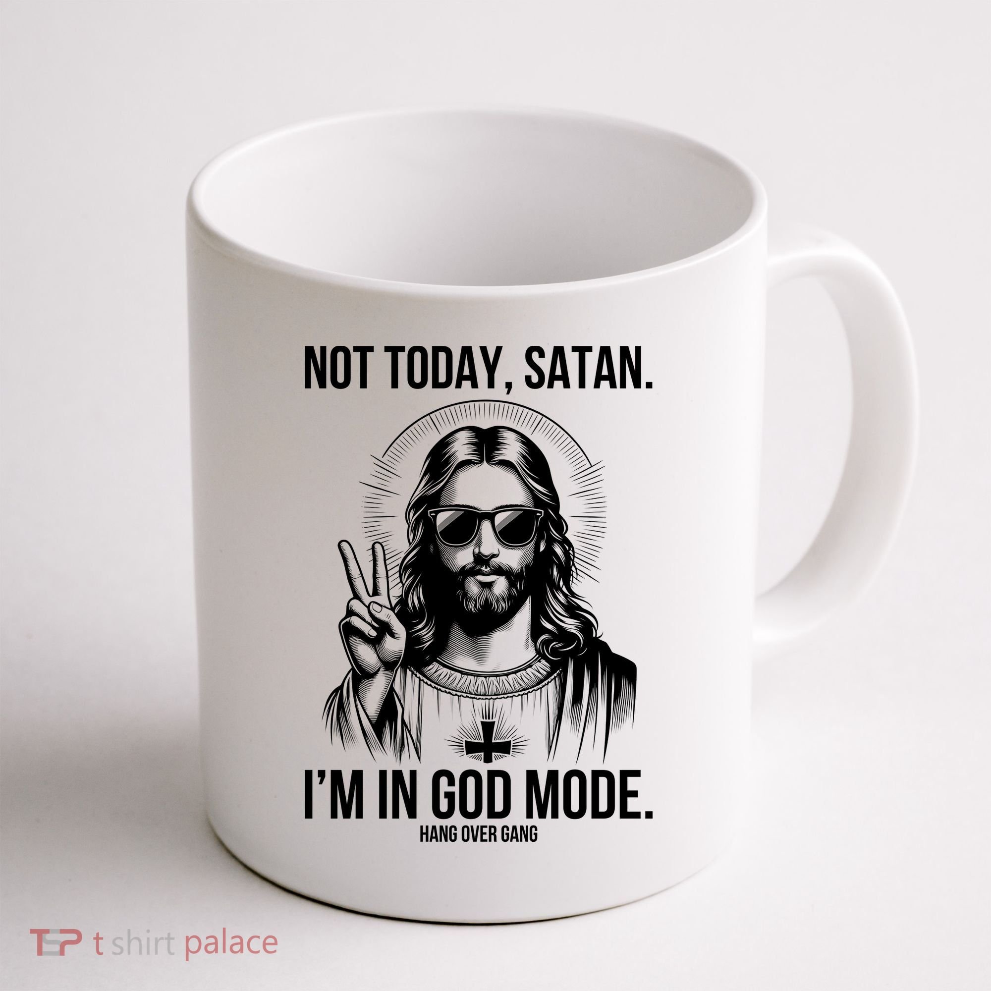 Not Today Satan I’M In God Mode Funny Jesus Meme Coffee Mug
