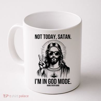 Not Today Satan I’M In God Mode Funny Jesus Meme Coffee Mug
