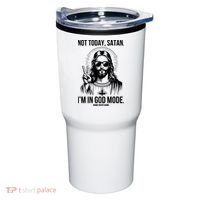 Not Today Satan I’M In God Mode Funny Jesus Meme Tumbler thumb 0