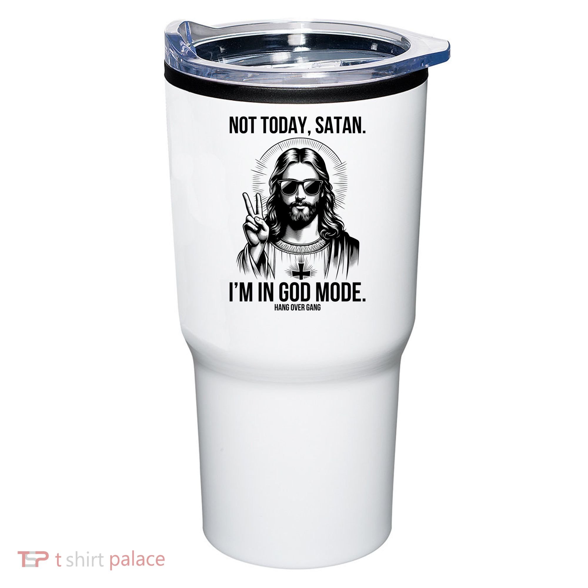Not Today Satan I’M In God Mode Funny Jesus Meme Tumbler