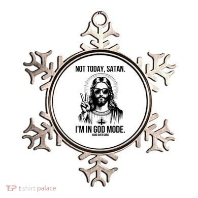 Not Today Satan I’M In God Mode Funny Jesus Meme Ornament