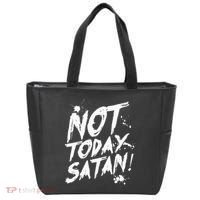 Not Today Satan  Funny Anti Satan Gift Tote Bag thumb 0