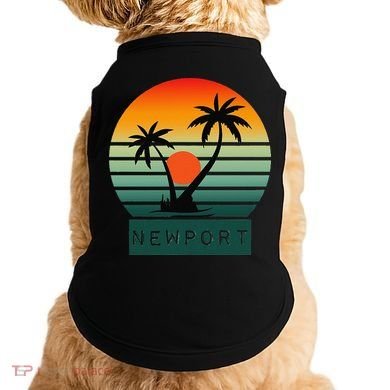 Newport Tropical Sunset Palm Trees Beach Doggie Tank