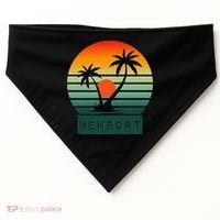 Newport Tropical Sunset Palm Trees Beach USA-Made Doggie Bandana thumb 0