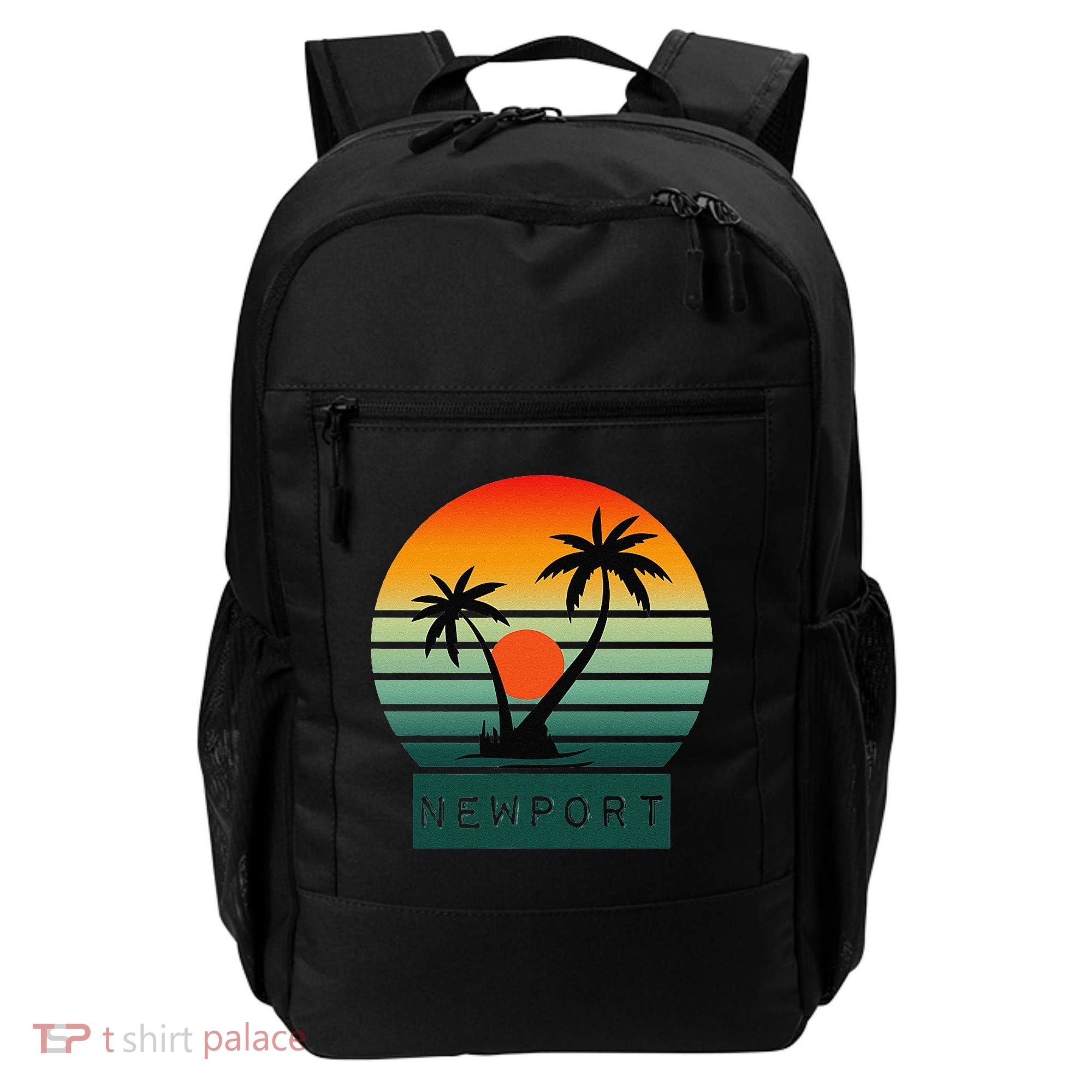 Newport Tropical Sunset Palm Trees Beach Backpack