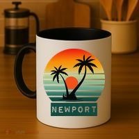 Newport Tropical Sunset Palm Trees Beach Coffee Mug thumb 4