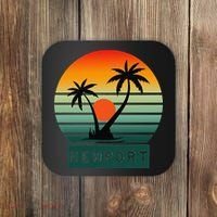 Newport Tropical Sunset Palm Trees Beach Coaster thumb 0