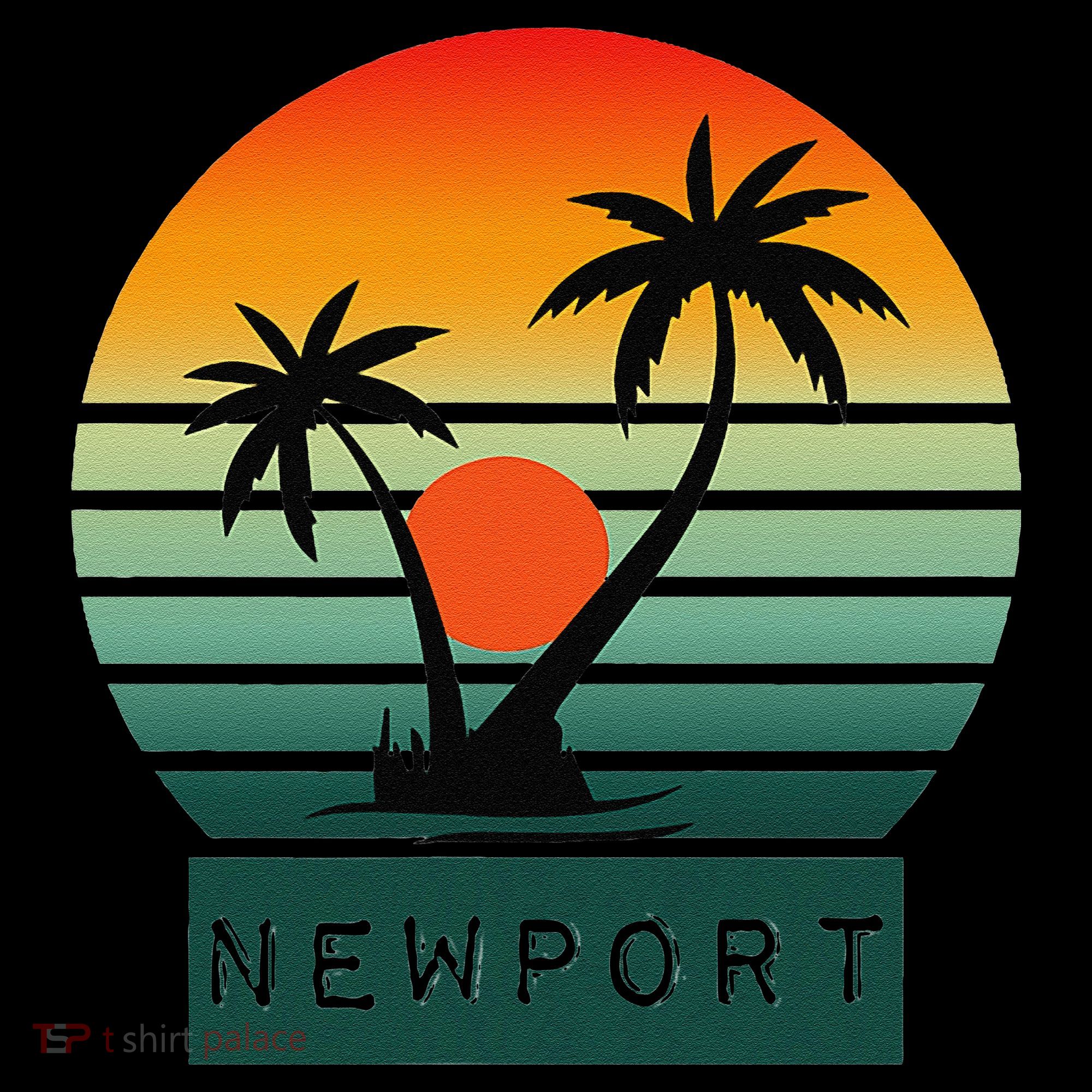 Newport Tropical Sunset Palm Trees Beach Women's Hoodie