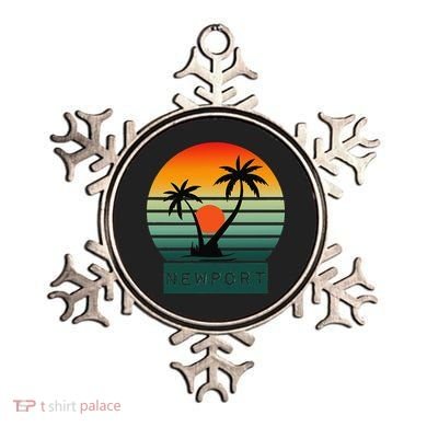 Newport Tropical Sunset Palm Trees Beach Ornament