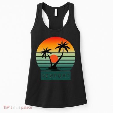 Newport Tropical Sunset Palm Trees Beach Women's Tank Top