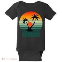 Newport Tropical Sunset Palm Trees Beach Baby Bodysuit thumb 0