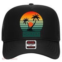 Newport Tropical Sunset Palm Trees Beach Hat thumb 0
