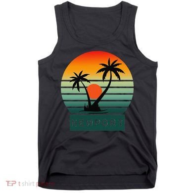 Newport Tropical Sunset Palm Trees Beach Tank Top