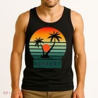 Newport Tropical Sunset Palm Trees Beach Tank Top thumb 3