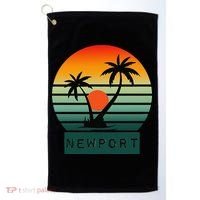Newport Tropical Sunset Palm Trees Beach Golf Towel thumb 0