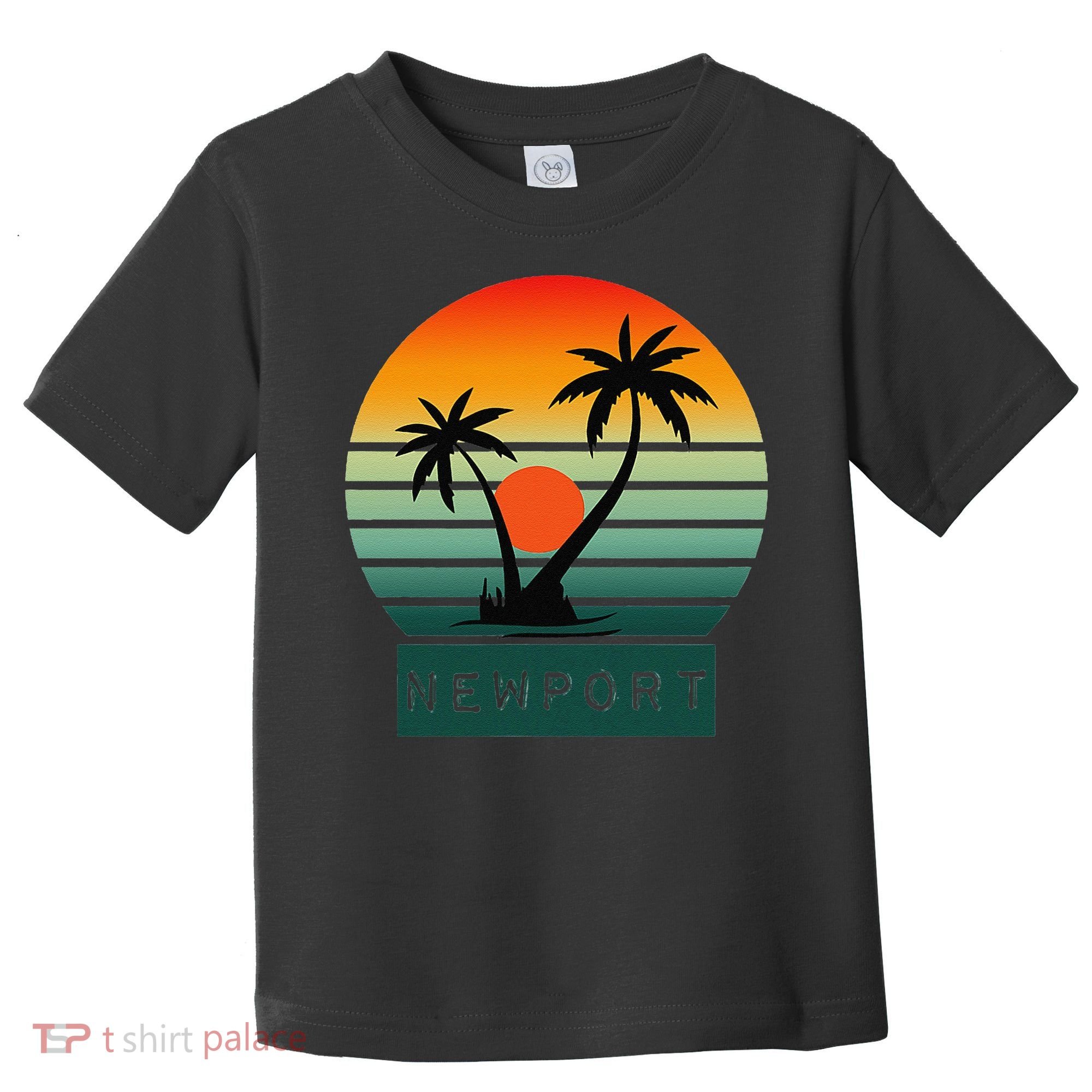 Newport Tropical Sunset Palm Trees Beach Toddler T-Shirt