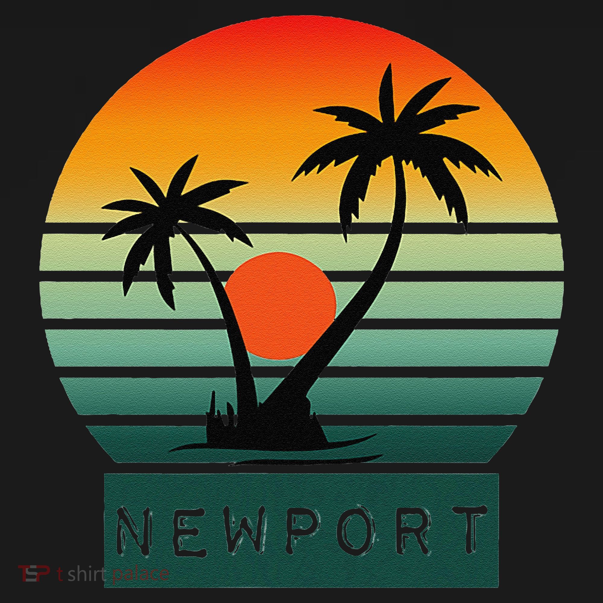 Newport Tropical Sunset Palm Trees Beach Visor