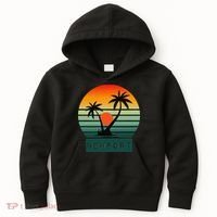 Newport Tropical Sunset Palm Trees Beach Kids Hoodie thumb 0