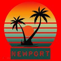 Newport Tropical Sunset Palm Trees Beach Santa Hat thumb 1