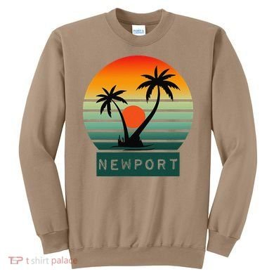 Newport Tropical Sunset Palm Trees Beach Sweatshirt