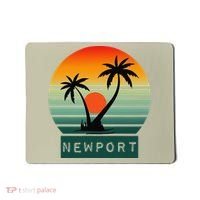Newport Tropical Sunset Palm Trees Beach Mousepad thumb 0