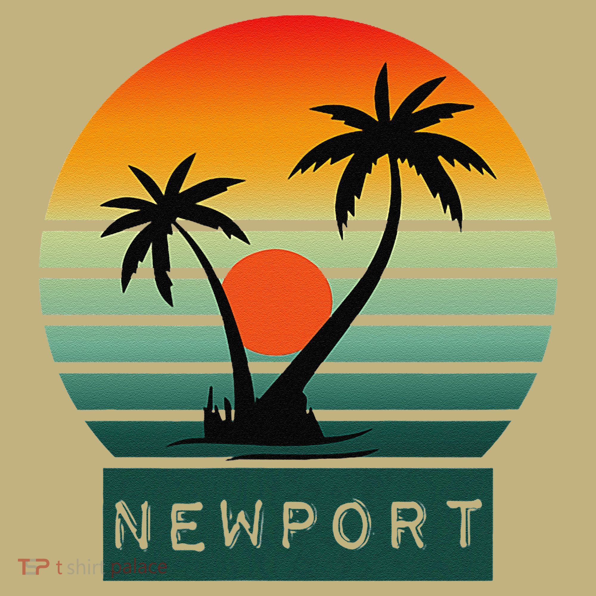 Newport Tropical Sunset Palm Trees Beach Mousepad