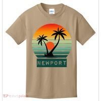 Newport Tropical Sunset Palm Trees Beach Kids T-Shirt thumb 0