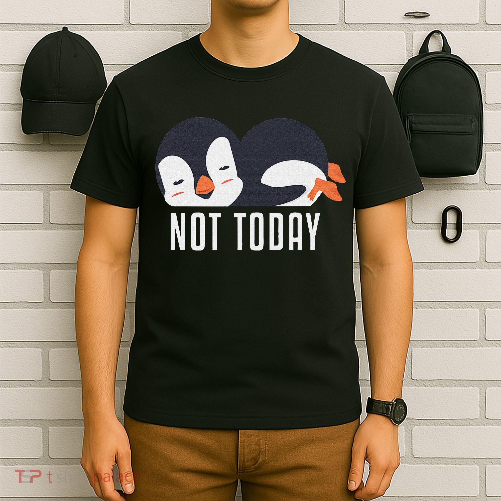 Not Today Sea Bird King Emperor Penguin Lover Penguin T-Shirt