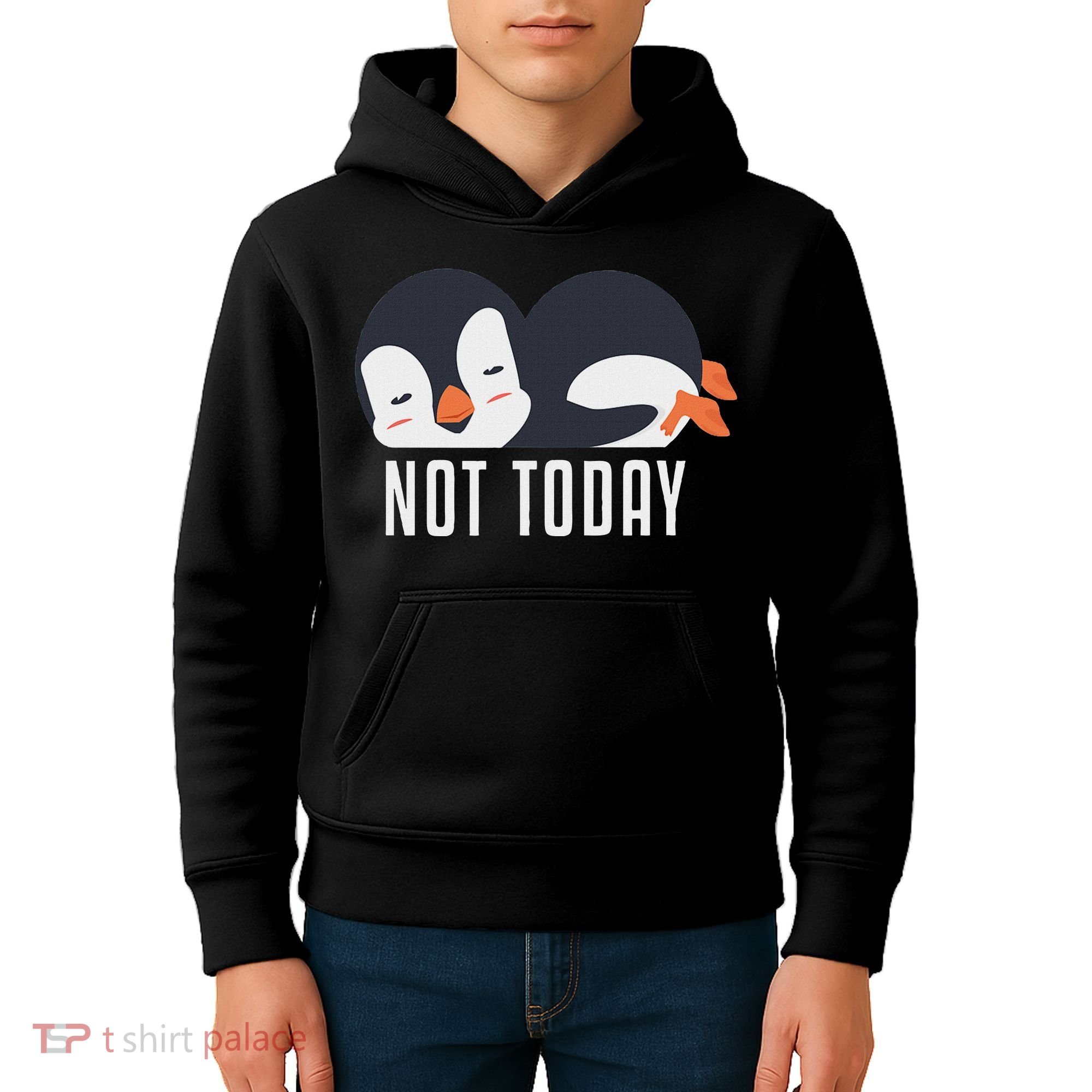 Not Today Sea Bird King Emperor Penguin Lover Penguin Kids Hoodie