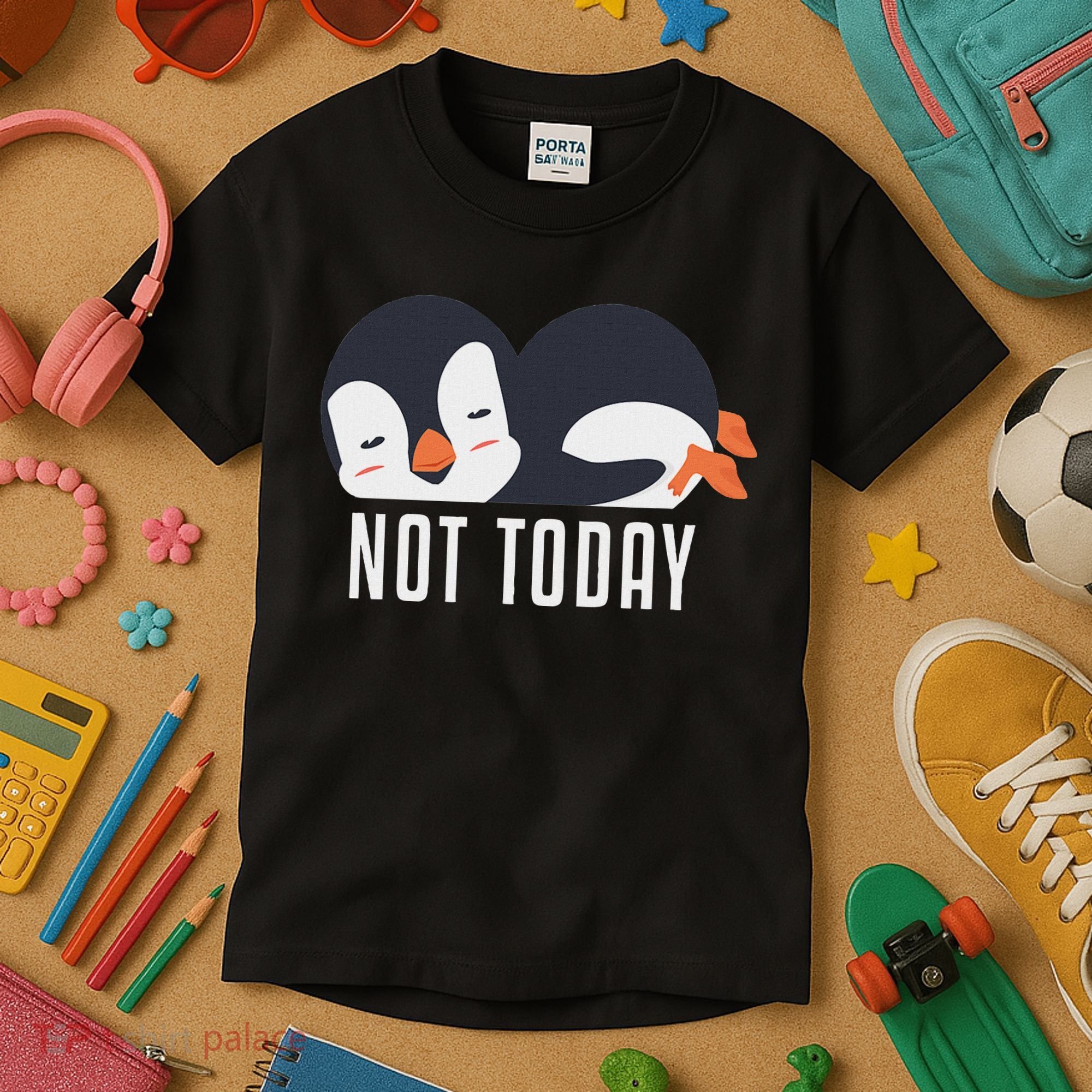 Not Today Sea Bird King Emperor Penguin Lover Penguin Kids T-Shirt