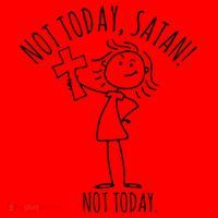 Not Today Satan Not Today Sweat Santa Hat thumb 1