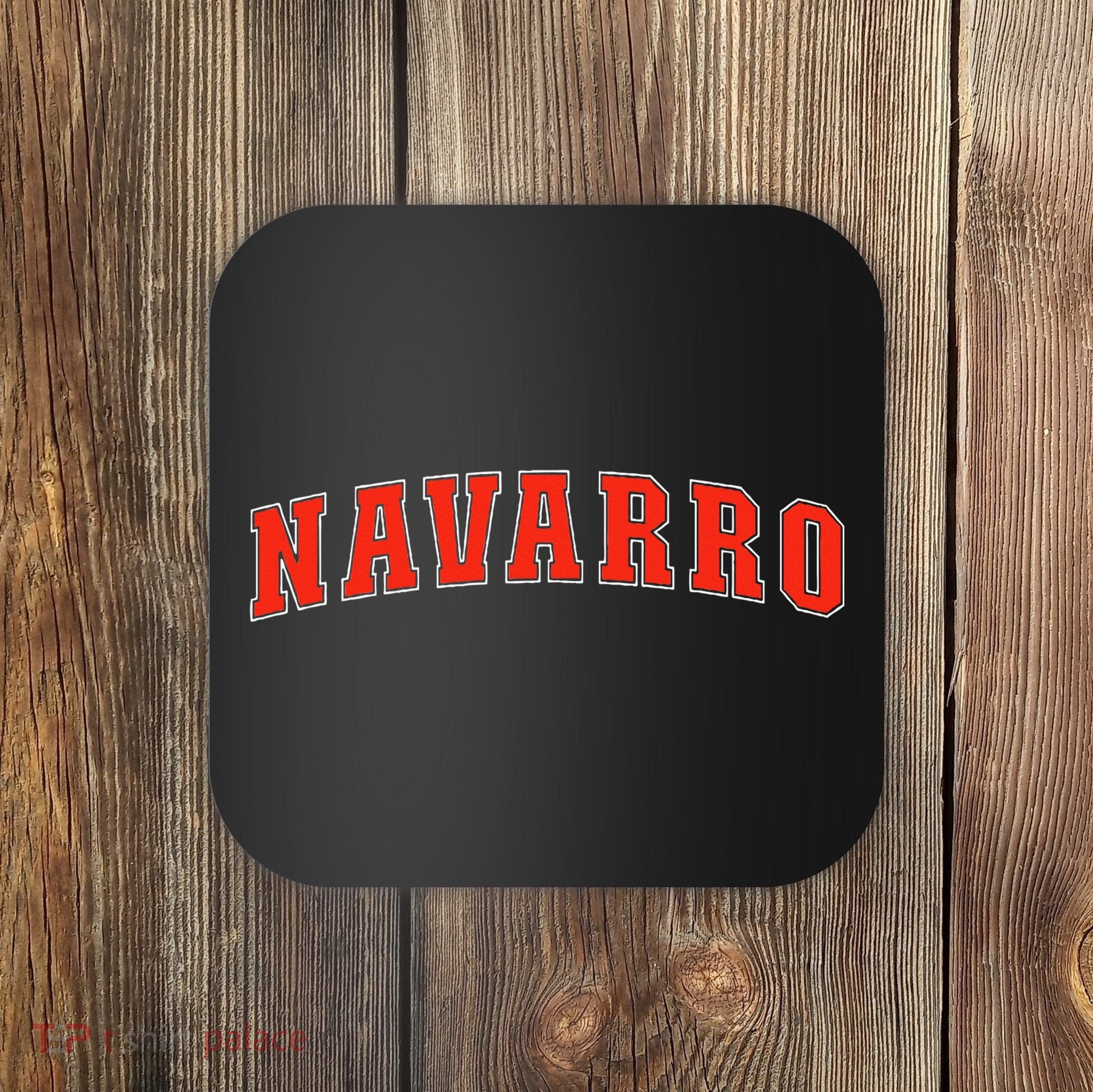 Navarro Texas Tx College Style Red Text Navarro Coaster